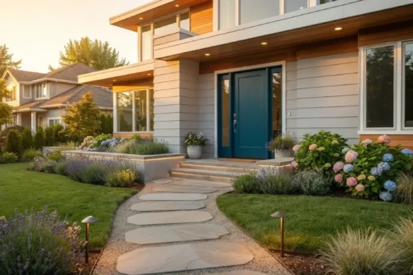 Well-maintained home exterior with fresh landscaping showing curb appeal improvements before selling