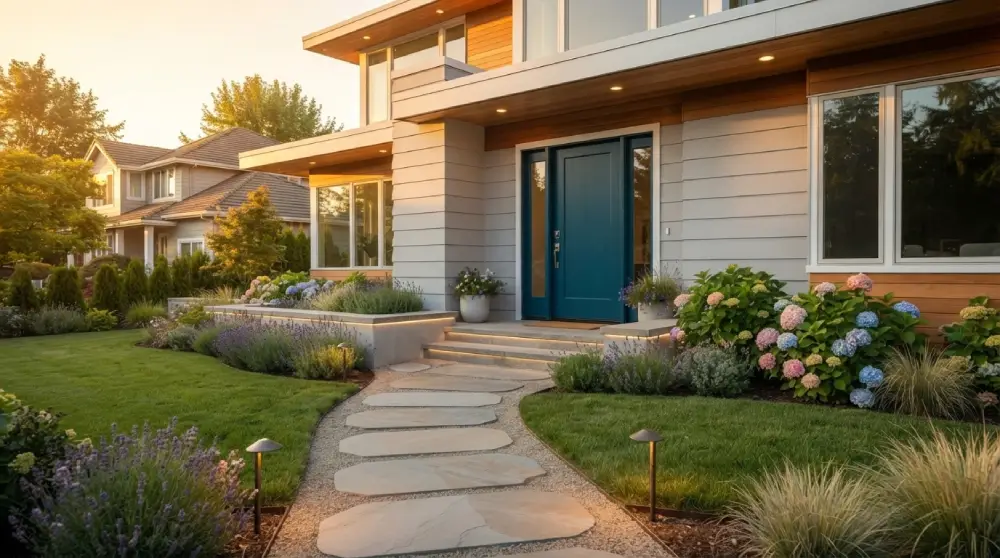 Well-maintained home exterior with fresh landscaping showing curb appeal improvements before selling