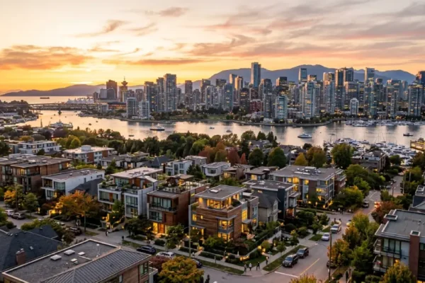 City skyline with residential buildings representing the best cities to buy investment property
