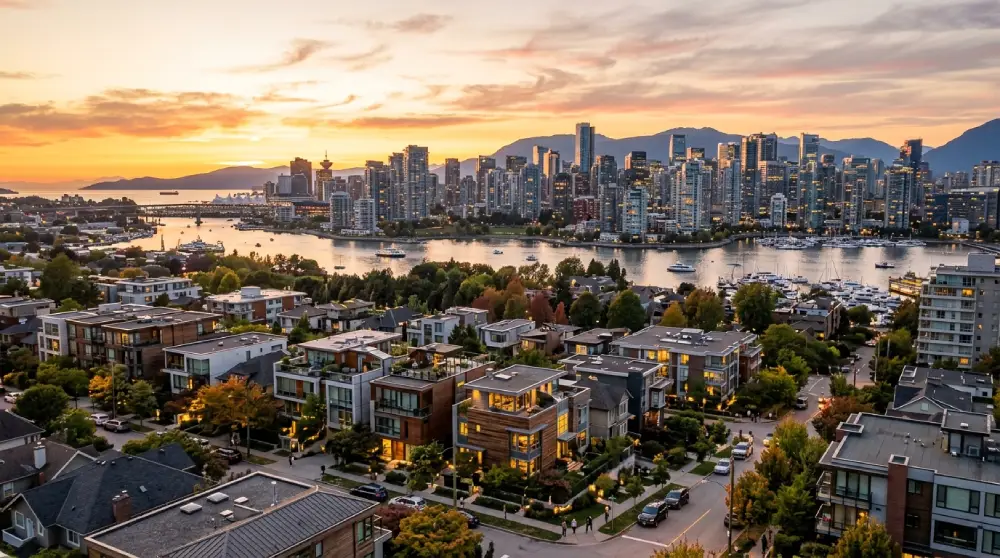 City skyline with residential buildings representing the best cities to buy investment property