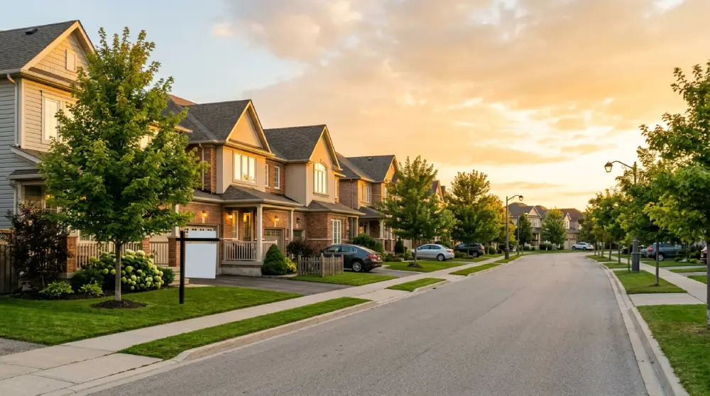 Suburban neighborhood with houses representing real estate investing for beginners
