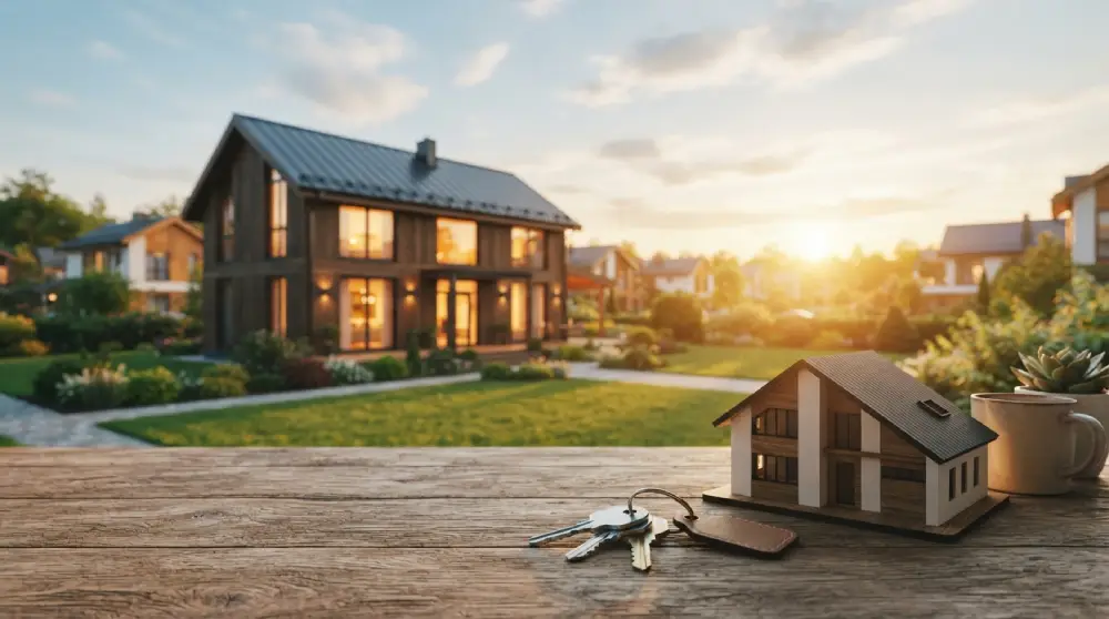 Modern family home in a growing neighborhood representing how to build wealth through real estate