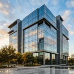 Modern glass commercial office building representing commercial real estate investing